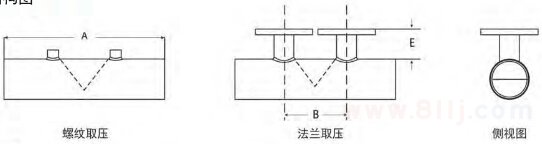 直焊型楔式流量計(jì)外形結(jié)構(gòu)圖