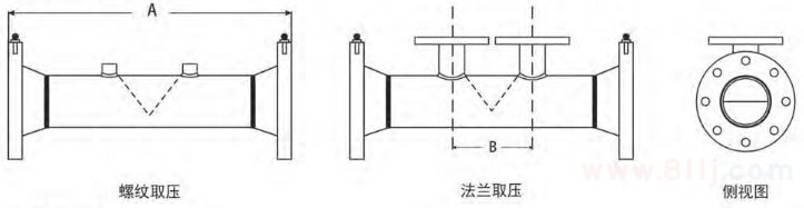 對(duì)焊型楔式流量計(jì)外形結(jié)構(gòu)